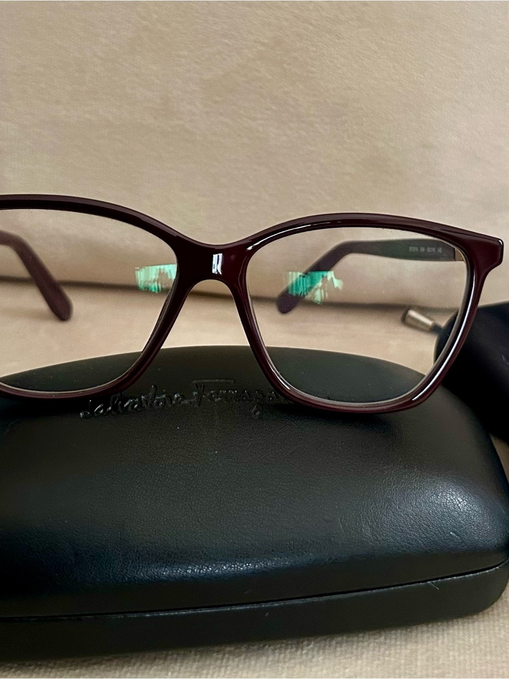 Salvatore Ferragamo Women's Deep Burgundy Cat-Eye Optical Frames